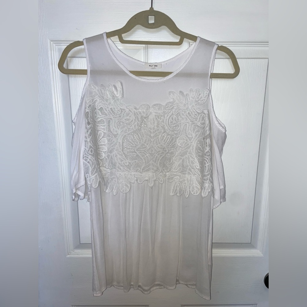 Beautiful White Blouse with Open Shoulders